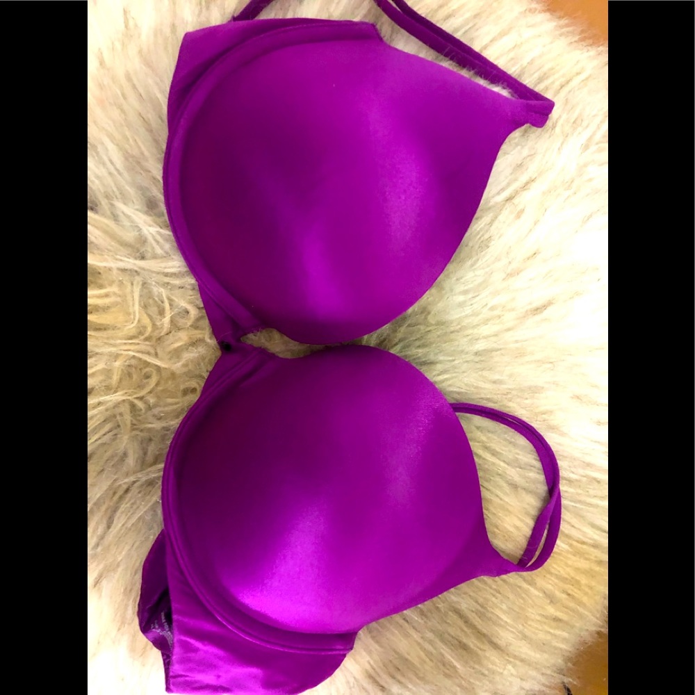 Plush purple push up bra